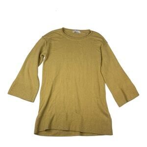 Free people beach size XL yellow sweater tunic dress bell Mustard Knit